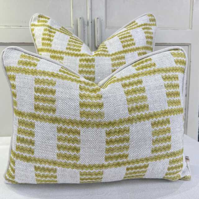 Cushions Made in Fermoie Cove Linen Luxury Designer Decorative Chartreuse Neutral Cushion Pillow Throw Cover - image 1