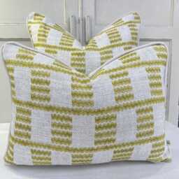 Cushions Made in Fermoie Cove Linen Luxury Designer Decorative Chartreuse Neutral Cushion Pillow Throw Cover - thumbnail 1