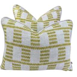 Cushions Made in Fermoie Cove Linen Luxury Designer Decorative Chartreuse Neutral Cushion Pillow Throw Cover - thumbnail 2