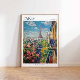 Paris Travel Poster Eiffel Tower, French City Art Print - thumbnail 4