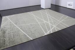Tibetan Silk Wool Mix Rug Handknotted Geometric Design Nepal - Luxury Made To Order Carpet - thumbnail 1