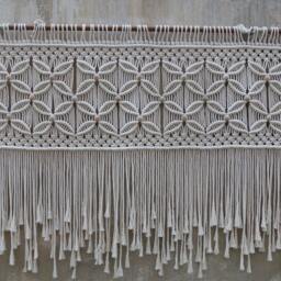 Beaded Macrame Wall Hanging - Bedroom Over Bed Art - thumbnail 4