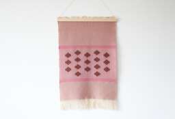 Minimalistic Beige Wall Hanging With Pink & Brown Motive - thumbnail 1