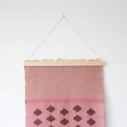 Minimalistic Beige Wall Hanging With Pink & Brown Motive - thumbnail 3