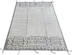 Hand-Knotted Moroccan Beni Ourain Rug, 100% Natural Wool, Modern Berber Carpet For Living Room - thumbnail 1