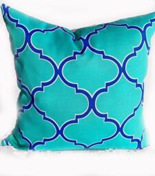 Outdoor Pillow Or Indoor Custom Cover - Blue Aqua Dusty Kiwi Lime Green Moss Ivory 16x16, 18x18 Modern Geometric Ikat - thumbnail 1