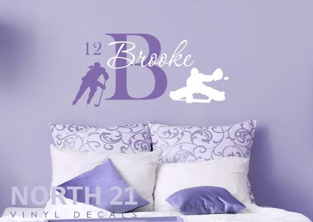 Hockey Wall Decal, Girls Wall Decal, Kids Room Sports Decor, Women's Hockey, League, Pwhl - image 1