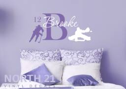 Hockey Wall Decal, Girls Wall Decal, Kids Room Sports Decor, Women's Hockey, League, Pwhl - thumbnail 1