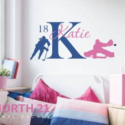 Hockey Wall Decal, Girls Wall Decal, Kids Room Sports Decor, Women's Hockey, League, Pwhl - thumbnail 2