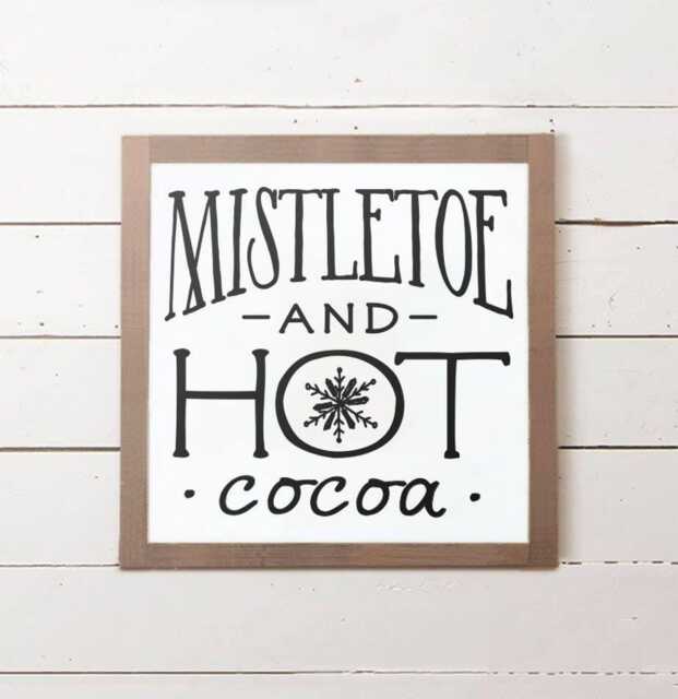 Mistletoe & Hot Cocoa Christmas Wall Sign - Sign, Gift, Decor, Coffee Bar - image 1