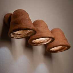 Mounted Bell Lights, Organic Wall Sconces, Natural Light Plug In, Pottery Shade, Handmade Sconce, Clay Bath Sconces - thumbnail 1