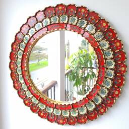 "Peruvian Mirrors ""Harmonious Red 60cm" - thumbnail 2