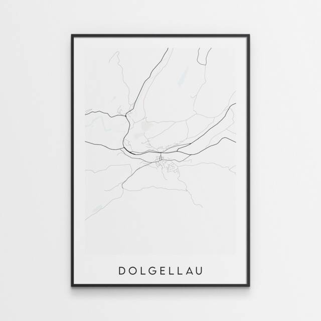 Dolgellau Map Print - Minimal Poster Art Wales - image 1