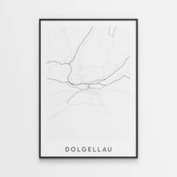 Dolgellau Map Print - Minimal Poster Art Wales - thumbnail 1