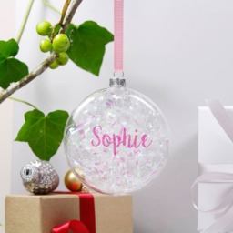 First Christmas Bauble - Decoration Personalised Iridescent Babies 1st Keepsake - thumbnail 4
