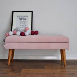 Lovare Bench, Bench With Storage 100 cm, Powder Pink - thumbnail 3