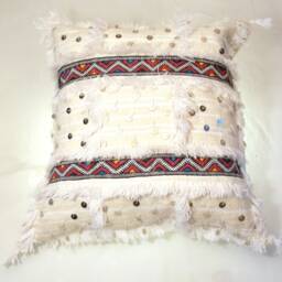 "Pillow Cover - Moroccan Handira, Zip Side, 22""x 22" - thumbnail 2