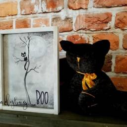 Boo Watercolor & Handpainted Wooden Board. Wall Decor. Art. Halloween. Made By Eugenia From Ladybug Design Eu - thumbnail 3
