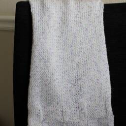 Hand Knit Baby Blanket - White Pastel Specks - thumbnail 2