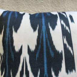 Silk Ikat Pillow Cover, Decorative Accent Cushion - 16x16 - thumbnail 2