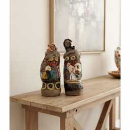 Handmade Ceramic Women Sculpture Set, Israeli Art Figures