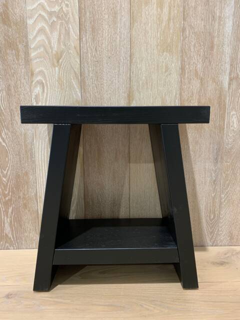 Black Wooden Rustic Stool - image 1