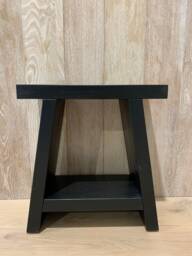 Black Wooden Rustic Stool
