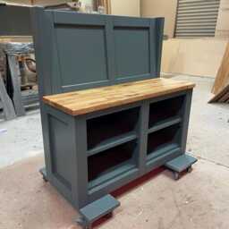 Shaker Monks Bench With Solid Oak Seat Hallway Storage Settle - thumbnail 2