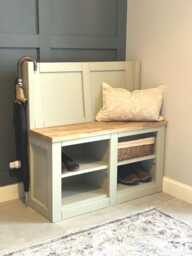 Shaker Monks Bench With Solid Oak Seat Hallway Storage Settle