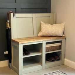 Shaker Monks Bench With Solid Oak Seat Hallway Storage Settle - thumbnail 4