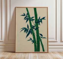 Japanese Bamboo Poster, Minimalist Zen Wall Art, Japandi Print