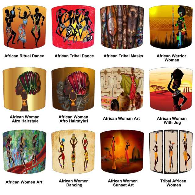 African Tribal Drum Lampshade For Ceiling Light Pendants Or Table Lamp Bases - image 1