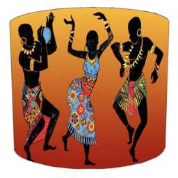 African Tribal Drum Lampshade For Ceiling Light Pendants Or Table Lamp Bases - thumbnail 2