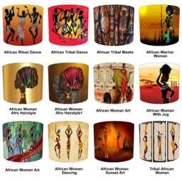 African Tribal Drum Lampshades For Ceiling Light Shades Pendants Or Table Lamp Bases