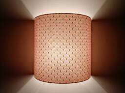 Semi-Circle Wall Light Design Printed Cotton Fabric Fans Pale Pink, Japanese Inspiration, Art Deco For Children's Bedroom Adults