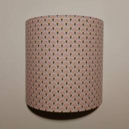 Semi-Circle Wall Light Design Printed Cotton Fabric Fans Pale Pink, Japanese Inspiration, Art Deco For Children's Bedroom Adults - thumbnail 2