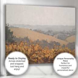 Soft Autumn Hillside Woodland Landscape Impressionist Painting Canvas Wall Art Print Decor Picture Ready To Hang - thumbnail 3
