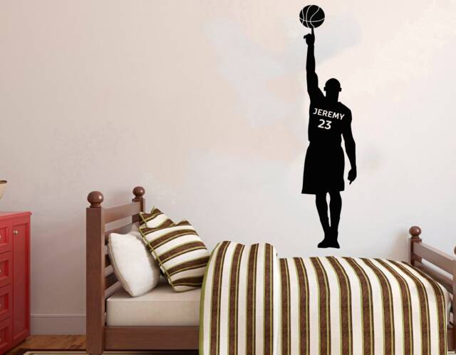 Personalized Basketball Player Wall Decal Custom Name Vinyl Sticker Z123 - image 1