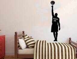 Personalized Basketball Player Wall Decal Custom Name Vinyl Sticker Z123 - thumbnail 1