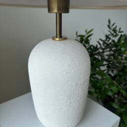 Gold Detailed Ceramic Textured Nordic Bohemian Contemporary Style Table Lamp/Bedside For Living Room, Entryway & Bedroom Decoration - thumbnail 3
