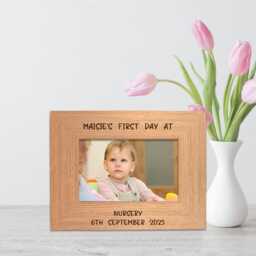 Personalised Oak Finished Photo Frame First Day At School Keepsake - thumbnail 2