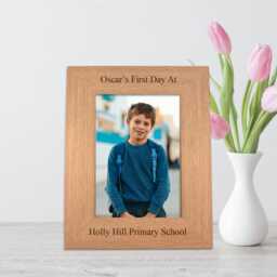 Personalised Oak Finished Photo Frame First Day At School Keepsake - thumbnail 3