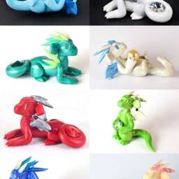 October Birthstone Dragon Figurine Handmade Opal Gem Sculpture - thumbnail 4