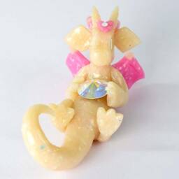 October Birthstone Dragon Figurine Handmade Opal Gem Sculpture - thumbnail 3
