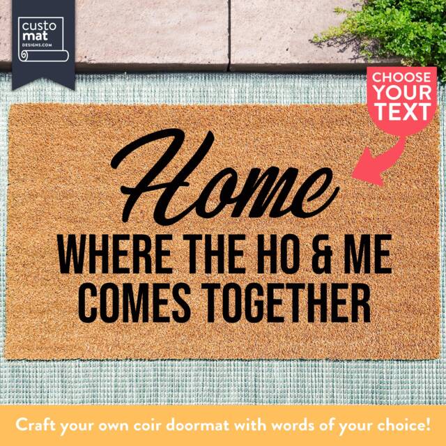 Add Your Custom Words Here - Personalized Doormat Welcome Rug Gift For Occasion Her Him - image 1