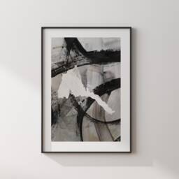 Eritrea Map - Black & Grey Abstract Painting Of Wall Art Print Traval Poster - thumbnail 3