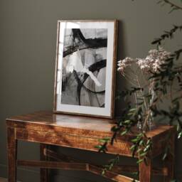 Eritrea Map - Black & Grey Abstract Painting Of Wall Art Print Traval Poster - thumbnail 2