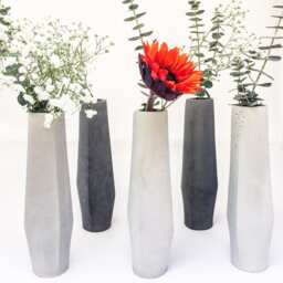 Modern Vase, Home Vase Decor, Geometric Bud Minimalist Vases, Concrete - thumbnail 2