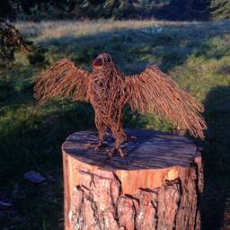 Crow Sculpture, Raven Wire Animal, Bird Figurine, Lover Gift, Animal Collectible - thumbnail 1