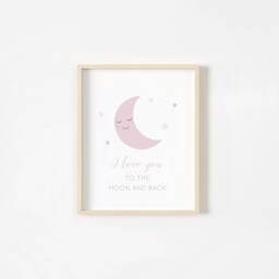 Moon Stars Cloud Prints-Set Of 3, Baby Girl Print, Nursery Prints, Wall Art, New Baby, Pink Grey Bedroom, Sleep, Gift, Sizes A3 A4 - thumbnail 3